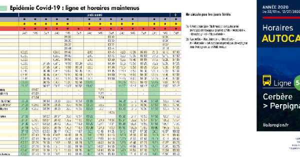 Ligne Bus 540 Perpignan Cerbere Horaires Modifies
