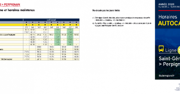 Ligne Bus 552 St Genis Des Fontaines Perpignan Horaires Modifies